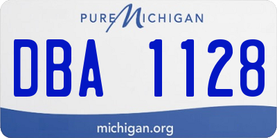 MI license plate DBA1128
