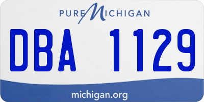 MI license plate DBA1129