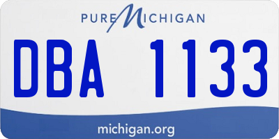 MI license plate DBA1133