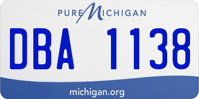 MI license plate DBA1138