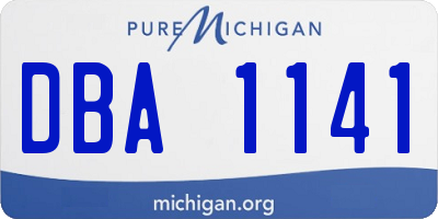MI license plate DBA1141