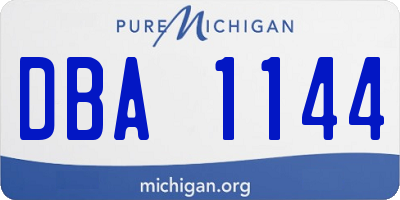 MI license plate DBA1144