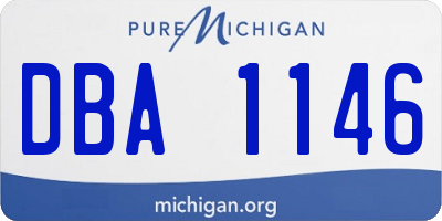 MI license plate DBA1146