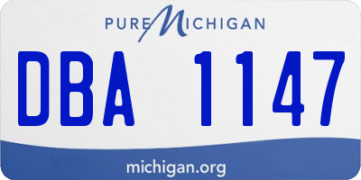 MI license plate DBA1147
