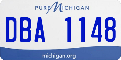 MI license plate DBA1148