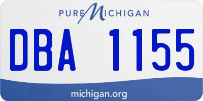 MI license plate DBA1155