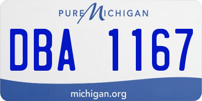 MI license plate DBA1167