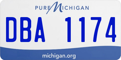 MI license plate DBA1174
