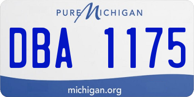 MI license plate DBA1175