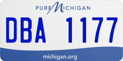 MI license plate DBA1177
