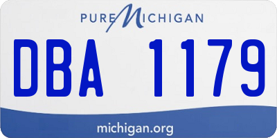 MI license plate DBA1179