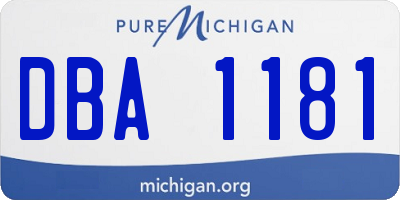 MI license plate DBA1181