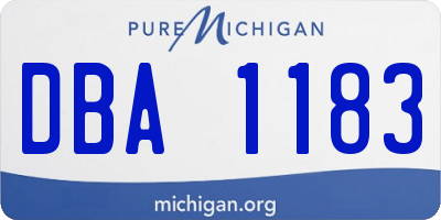 MI license plate DBA1183