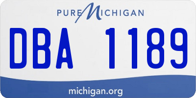 MI license plate DBA1189
