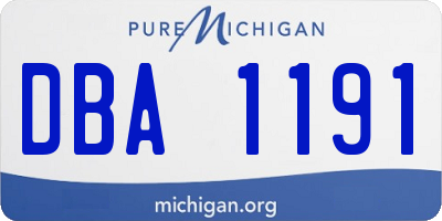 MI license plate DBA1191