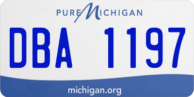 MI license plate DBA1197