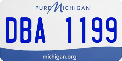MI license plate DBA1199
