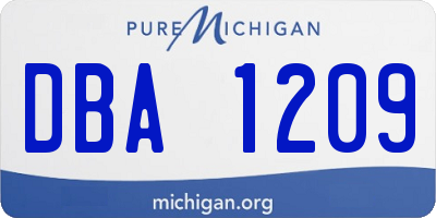 MI license plate DBA1209