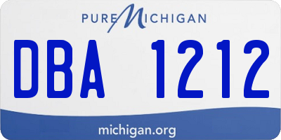 MI license plate DBA1212