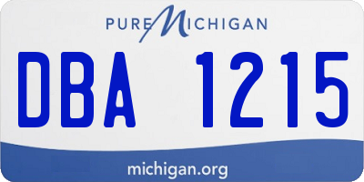 MI license plate DBA1215