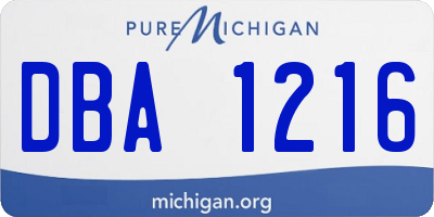 MI license plate DBA1216