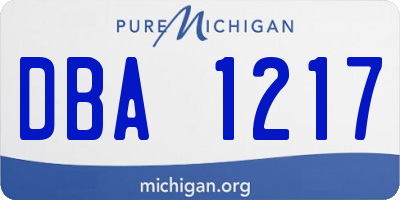 MI license plate DBA1217