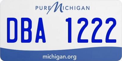 MI license plate DBA1222