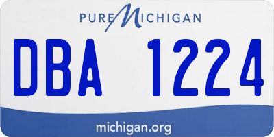 MI license plate DBA1224