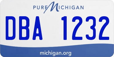MI license plate DBA1232