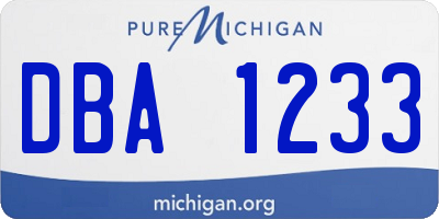 MI license plate DBA1233
