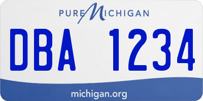 MI license plate DBA1234