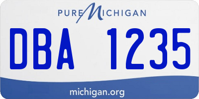 MI license plate DBA1235