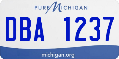MI license plate DBA1237