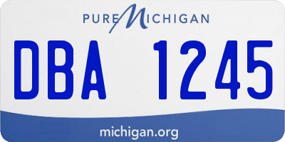 MI license plate DBA1245