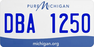 MI license plate DBA1250