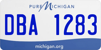 MI license plate DBA1283