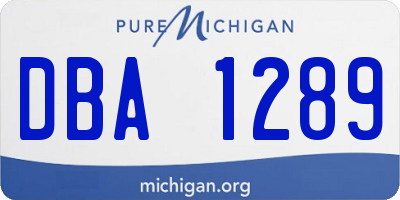 MI license plate DBA1289