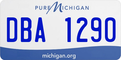 MI license plate DBA1290