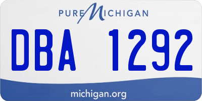 MI license plate DBA1292