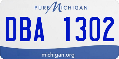 MI license plate DBA1302