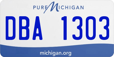 MI license plate DBA1303