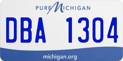 MI license plate DBA1304