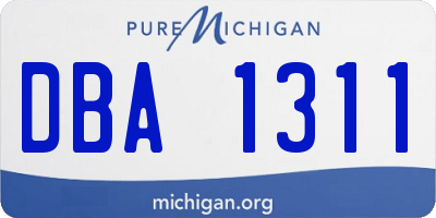 MI license plate DBA1311