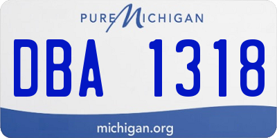MI license plate DBA1318