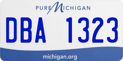 MI license plate DBA1323