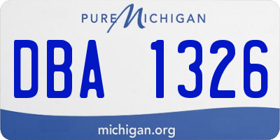 MI license plate DBA1326