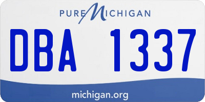 MI license plate DBA1337