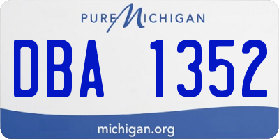 MI license plate DBA1352