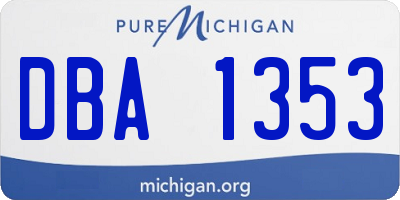 MI license plate DBA1353