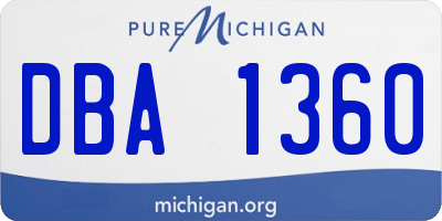 MI license plate DBA1360